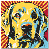 Golden Retriever - Malen nach Zahlen im Roy Lichtenstein Stil