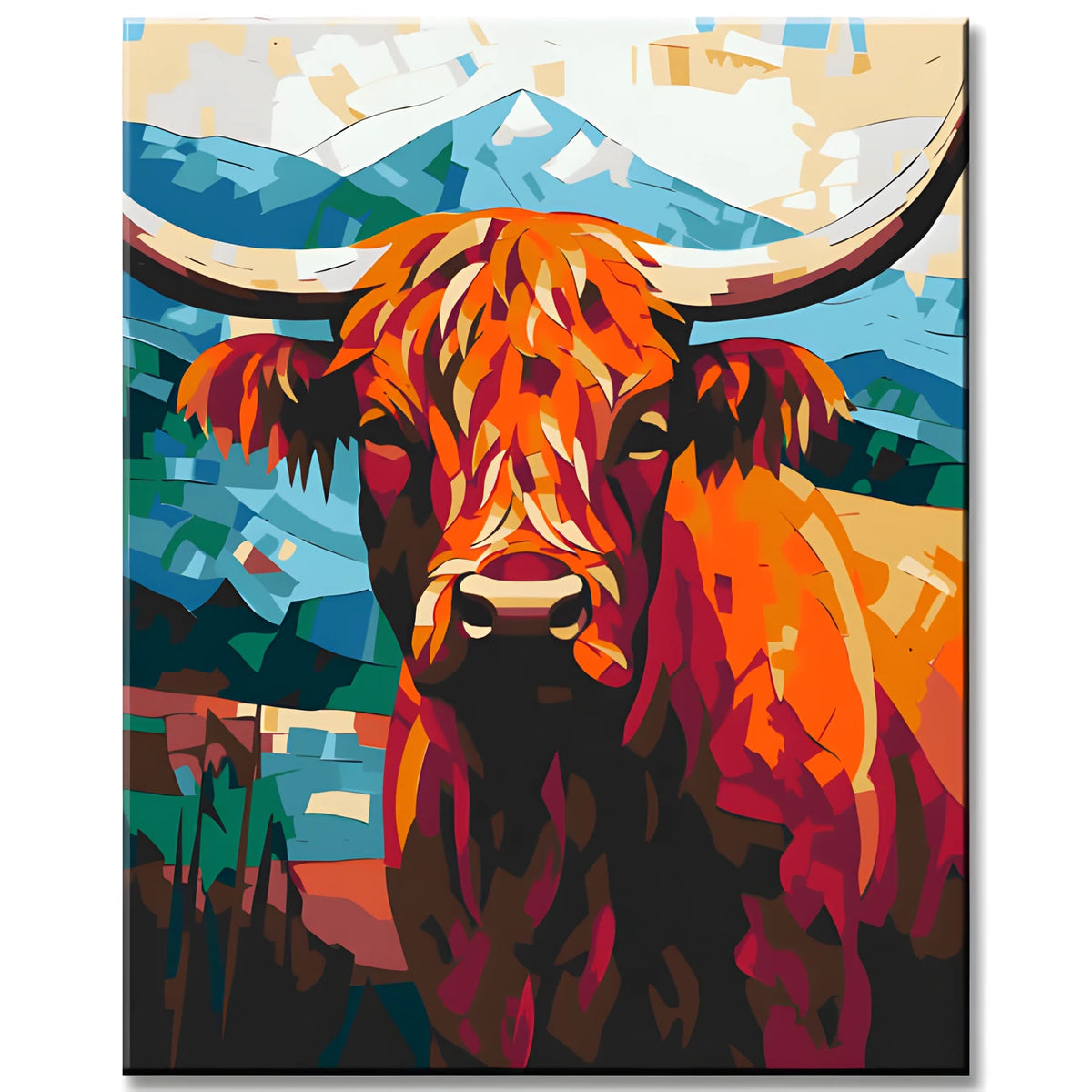 Highland-Rind - Malen nach Zahlen Tierkunst