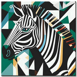 Abstraktes Zebra - Malen nach Zahlen Kubismus