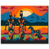 Maasai-Krieger am Kilimandscharo - Malen nach Zahlen