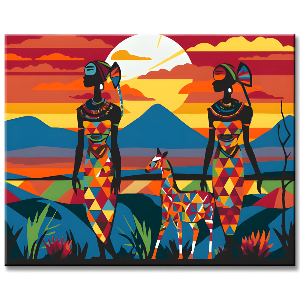 Maasai-Krieger am Kilimandscharo - Malen nach Zahlen