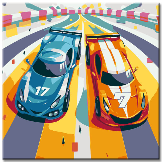 Rennwagen Nummer 7 - Malen nach Zahlen