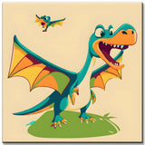 Fröhlicher Dinosaurier Pterodactyl - Malen nach Zahlen