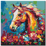 Exklusive Pop-Art Tierporträts  Bunte und Ausdrucksstarke GaleriewandKunst, 5-teilig