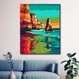 Malen nach Zahlen: Felsenküste in Farbe I