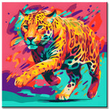 Malen nach Zahlen Leopard Abstrakt