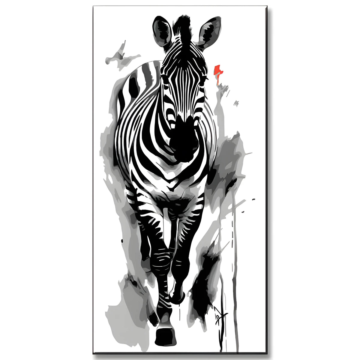 Malen nach Zahlen Schwarz-weiss Zebra
