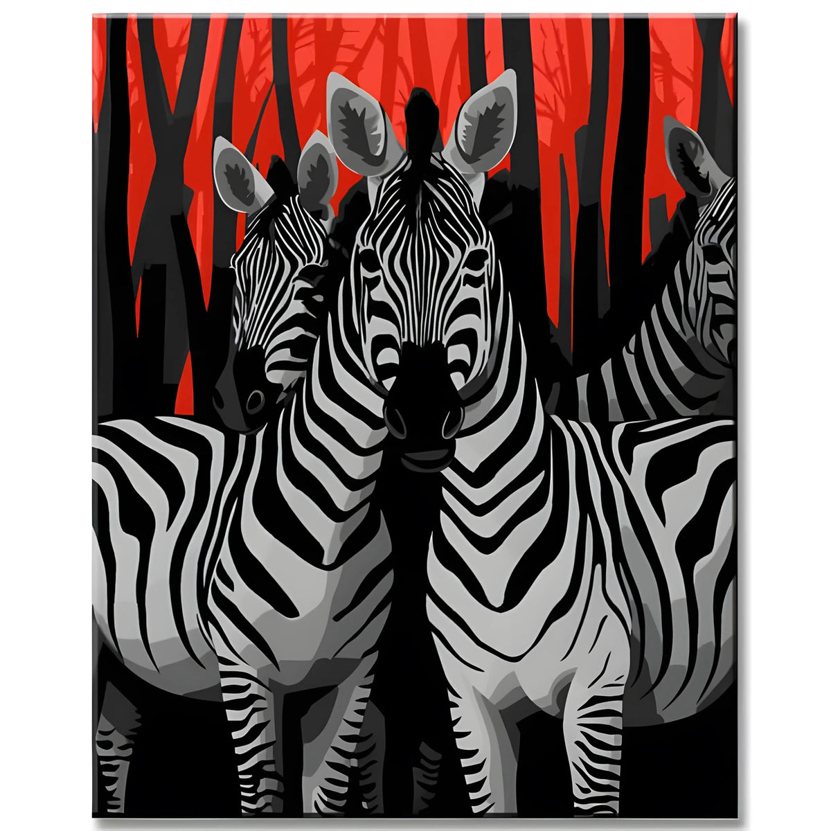 Zebra Muster - Malen nach Zahlen Kunstmalerei