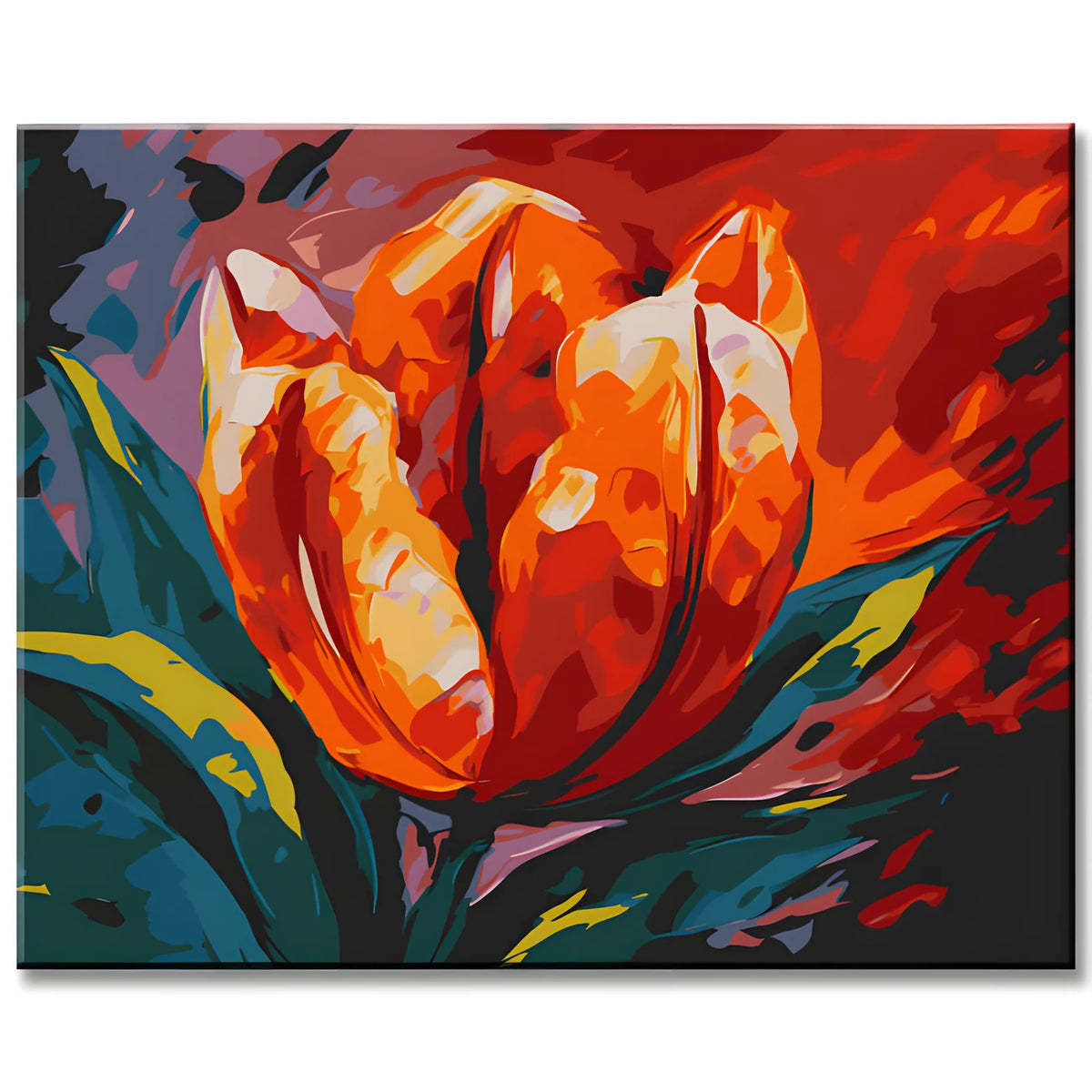 Bunter Tulpenkelch Malen nach Zahlen