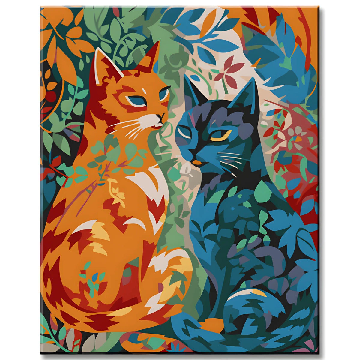 Malen nach Zahlen 2 Katzen Blumen