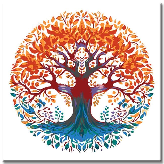 Mandala Lebensbaum - Malen nach Zahlen