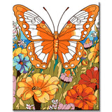 Malen nach Zahlen Schmetterling Orange