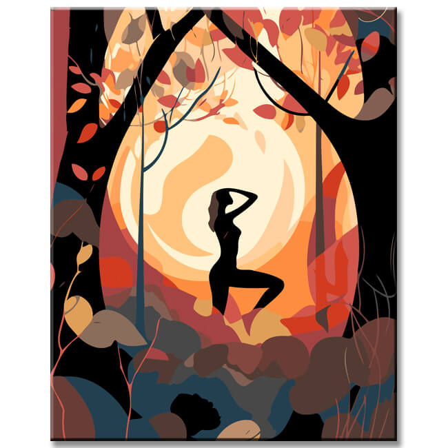 Exklusive Yoga LeinwandKunst  Stilvolle und Ausdrucksstarke GaleriewandBilder, 4-teilig