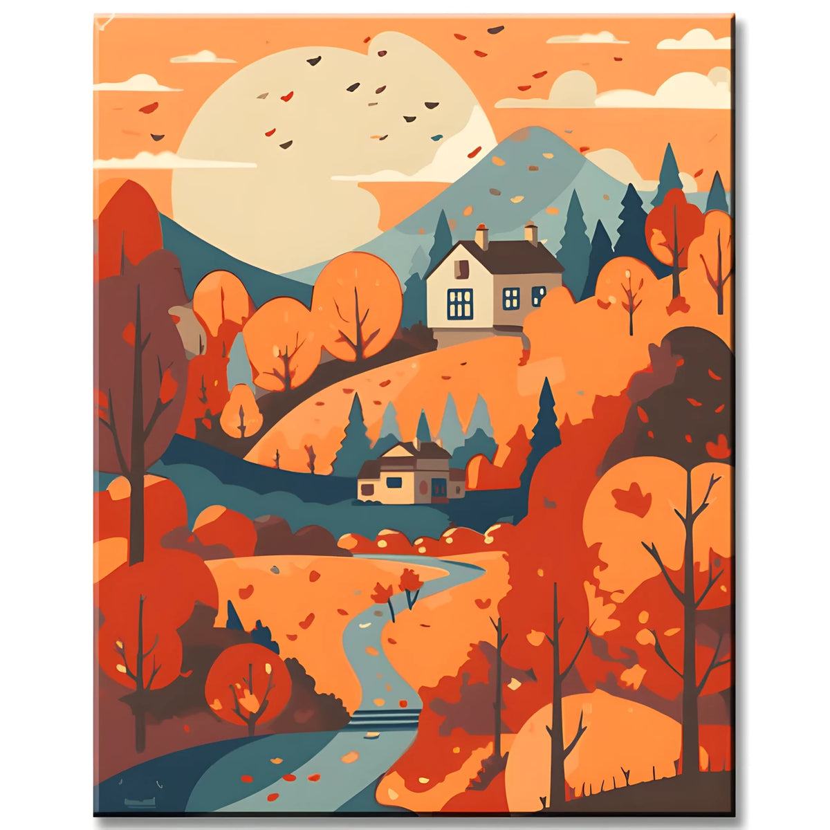 Herbstlandschaft - Malen nach Zahlen
