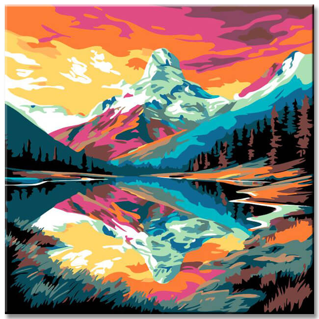 Bergsee Idylle - Malen nach Zahlen