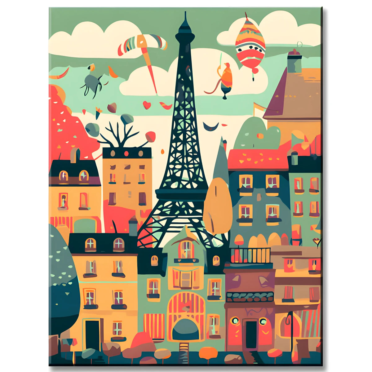Malen nach Zahlen Illustration Paris Eiffel Turm