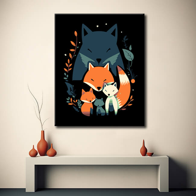 Malen nach Zahlen für Kinder Fuchs Illustration