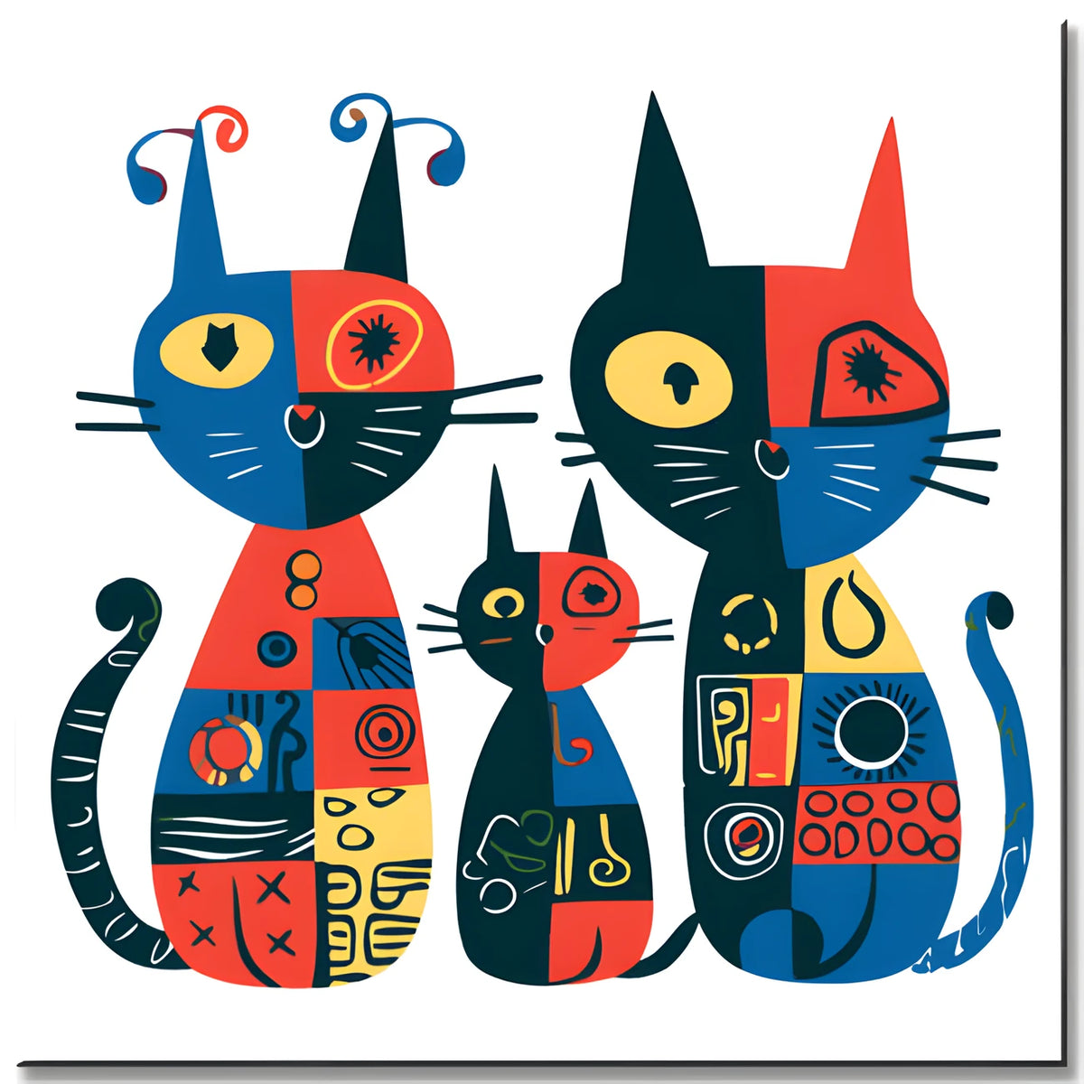 Malen nach Zahlen 3 bunte Katzen