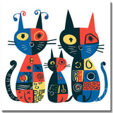 Malen nach Zahlen 3 bunte Katzen