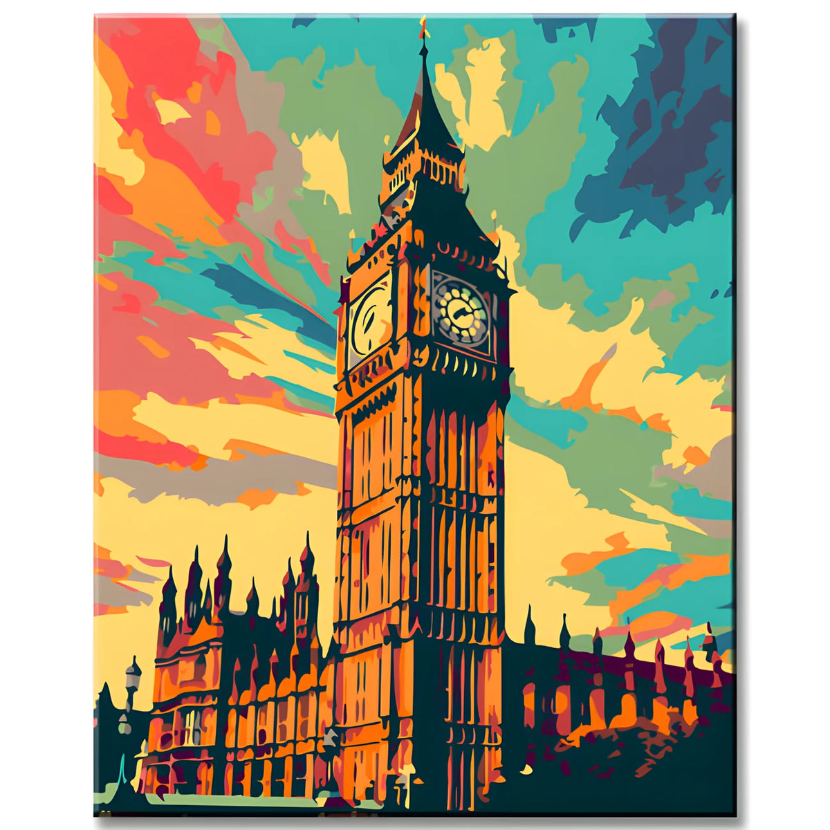 Buntes Big Ben Malen nach Zahlen