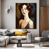 Malen nach Zahlen Illustration Frau Gemälde