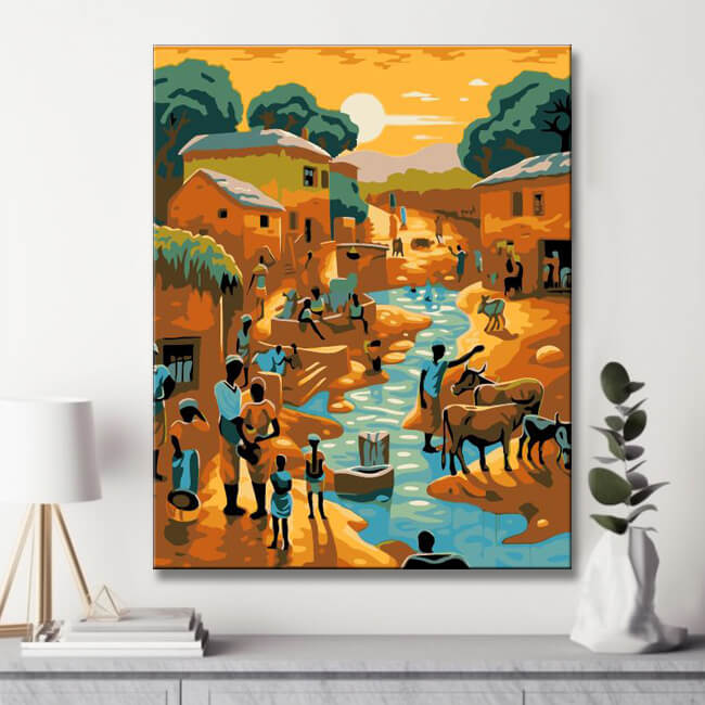 Afrikanische Tradition - Malen nach Zahlen Poster