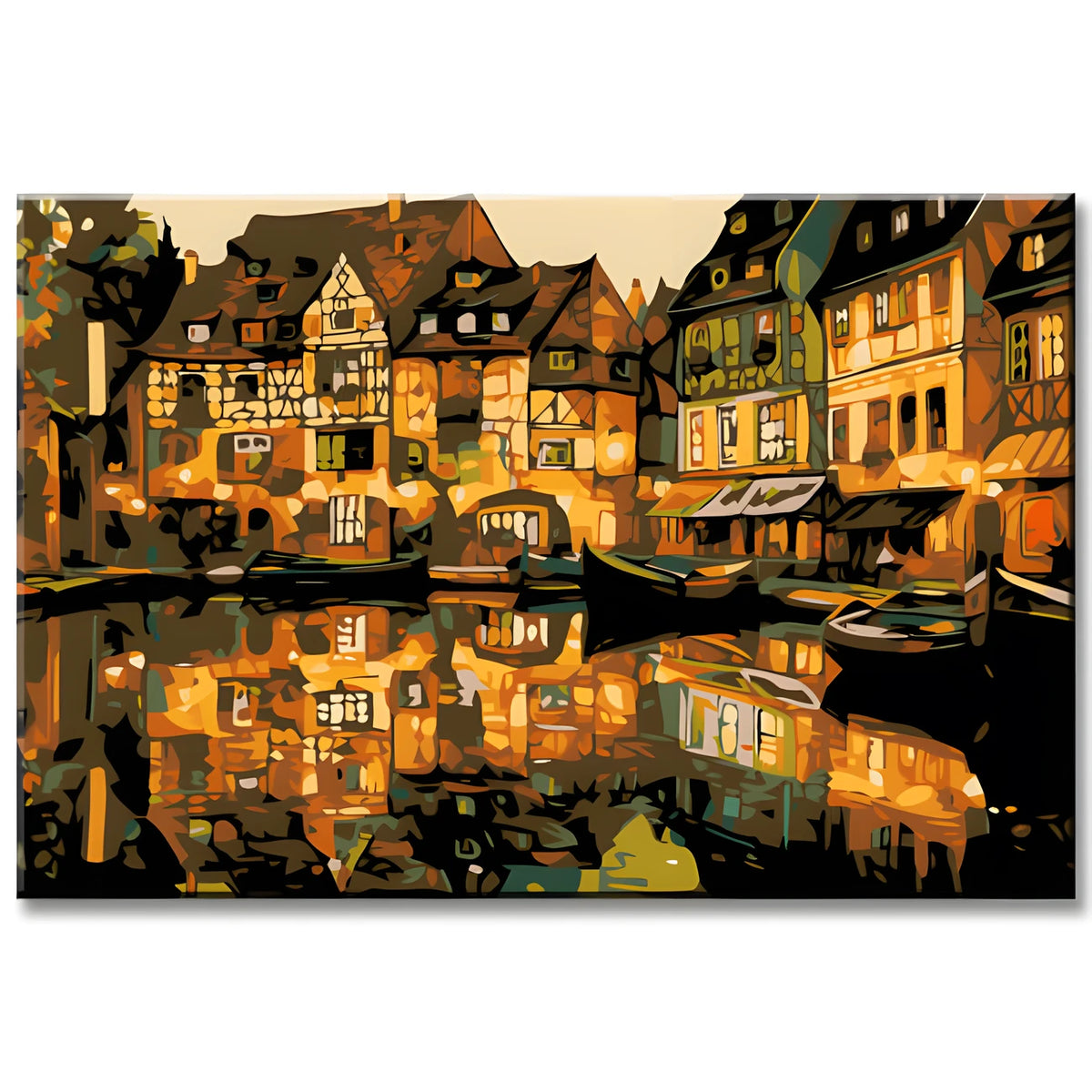 Malen nach Zahlen Illustration Fachwerk Altstadt