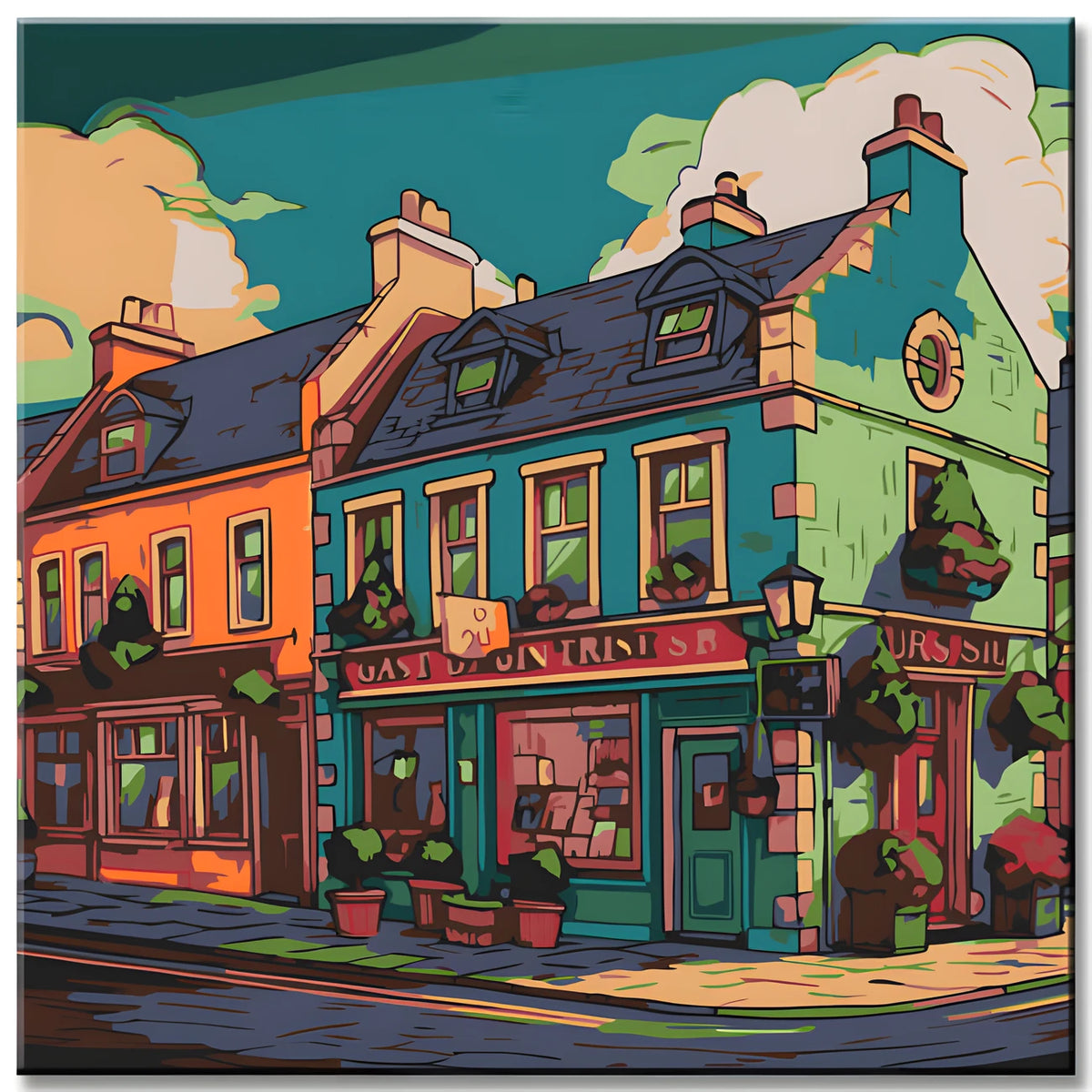 Irland Dorf - Malen nach Zahlen