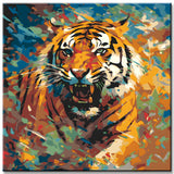 Malen nach Zahlen Fauchender Tiger