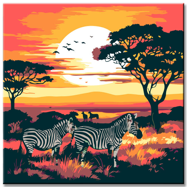 Afrikanische Kunst Bilderwand  Farbenfrohe und inspirierende LeinwandBilder, 4-teilig