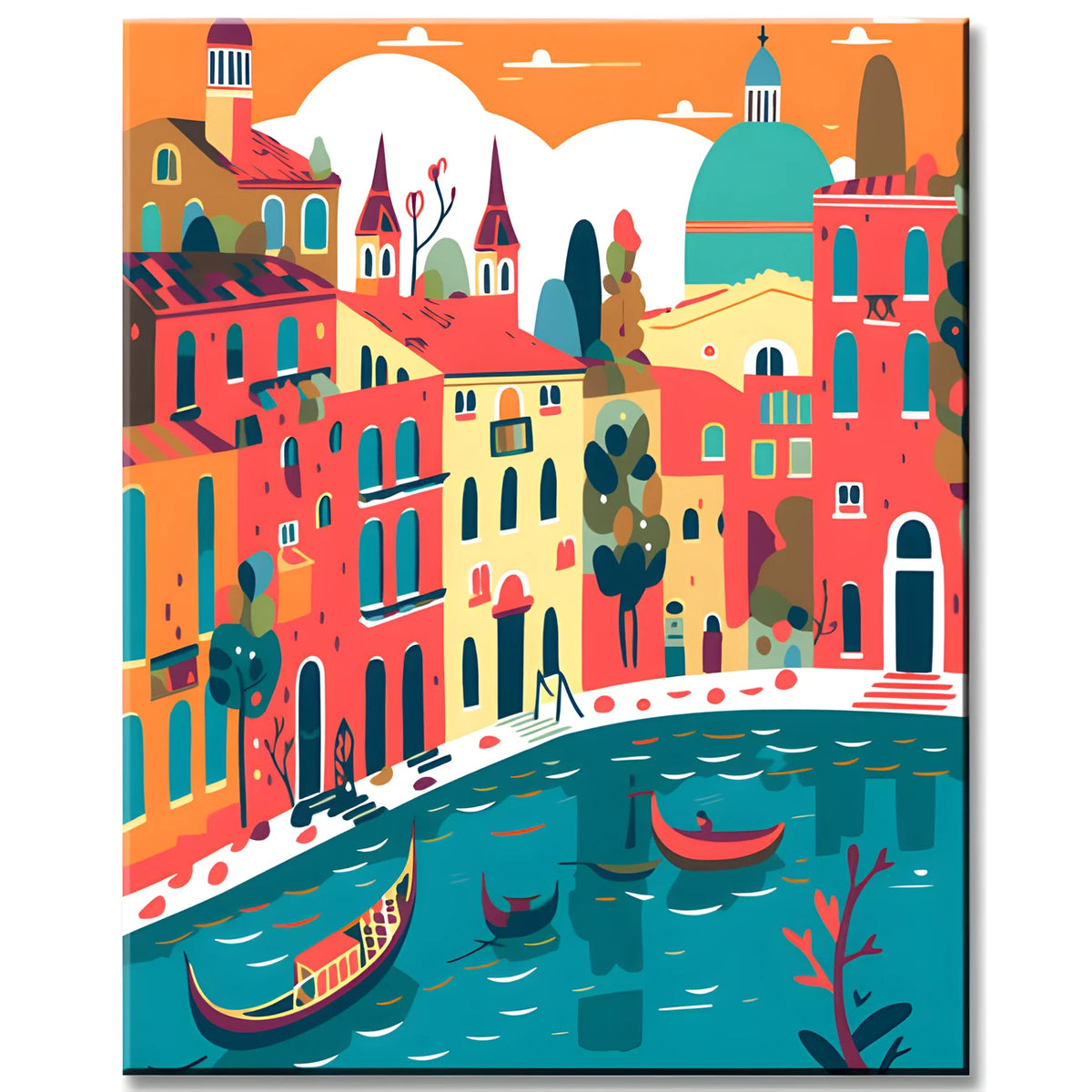 Malen nach Zahlen Illustration Venedig Stadtpanorama