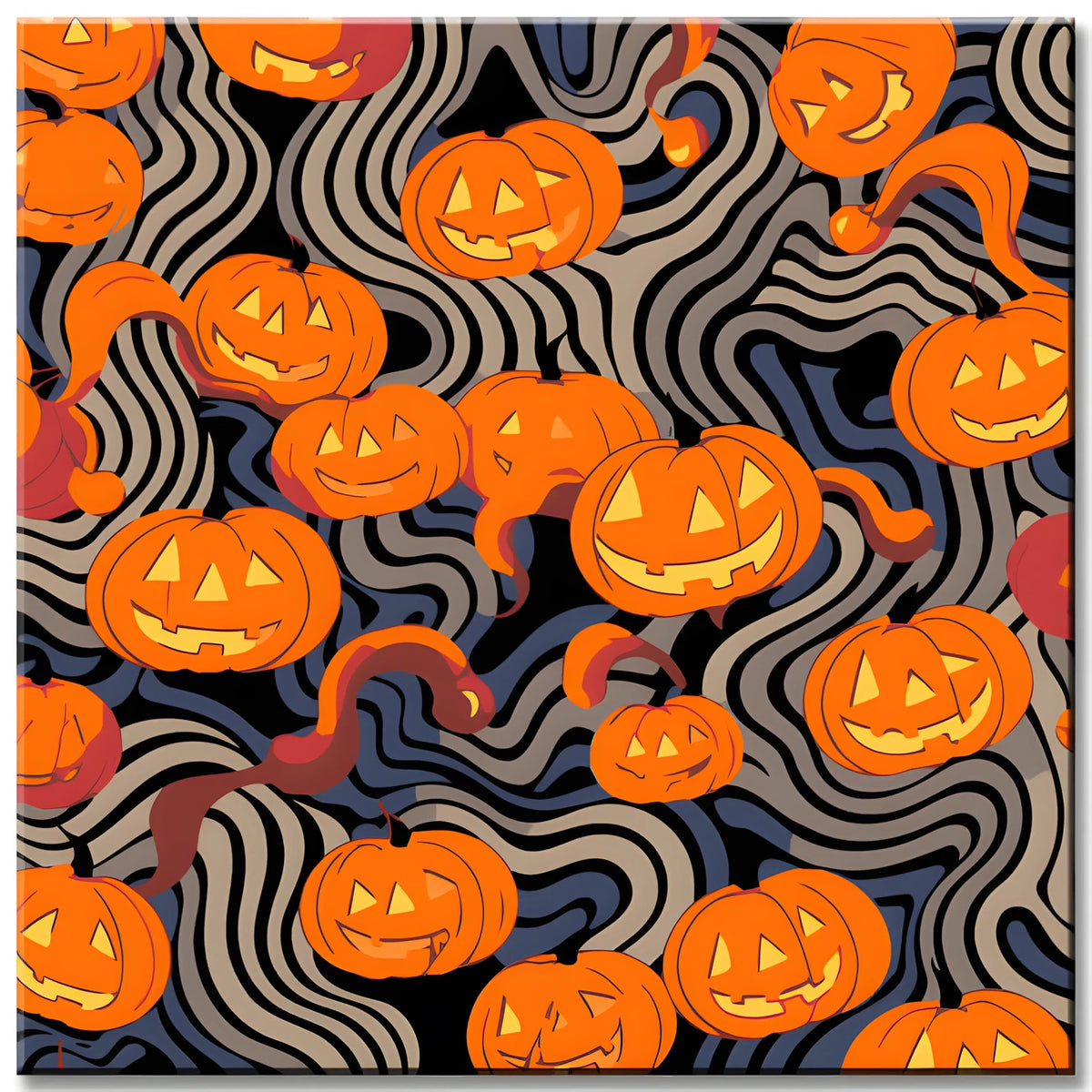 Malen nach Zahlen Halloween Kürbis Gesichter