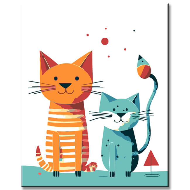 Malen nach Zahlen WandKunst Katzen