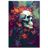 Malen nach Zahlen Illustration Totenkopf Abstrakt