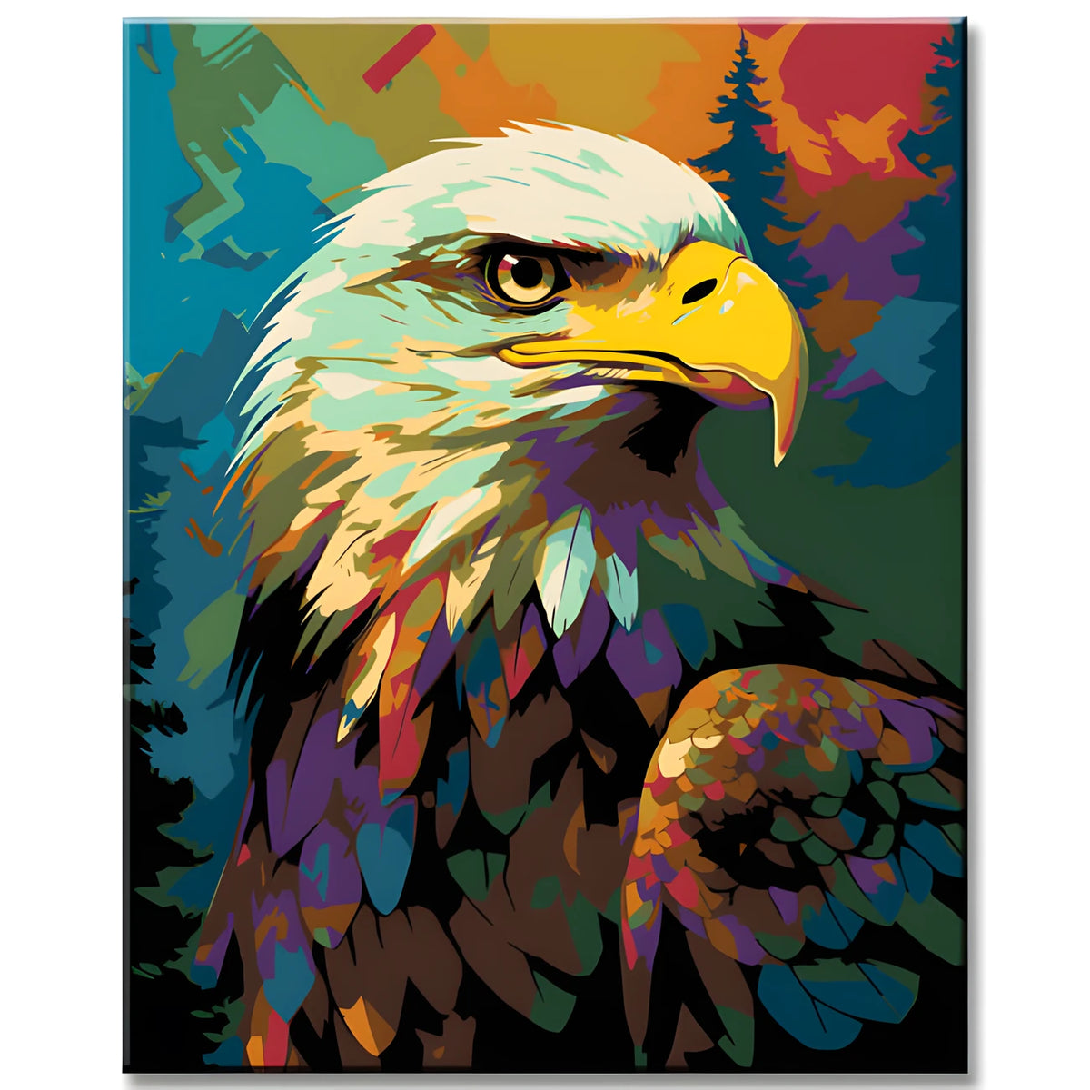 Weißkopfseeadler im Stil von Matisse - Malen nach Zahlen