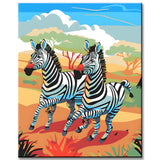 Malen nach Zahlen Zebras im Galopp