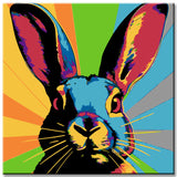 Hasengesicht im Pop-Art-Stil - Malen nach Zahlen