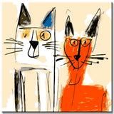 Hund und Katze - Malen nach Zahlen im Picasso Stil