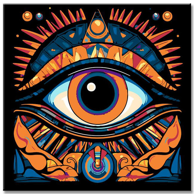 Ägyptisches Auge Malen nach Zahlen