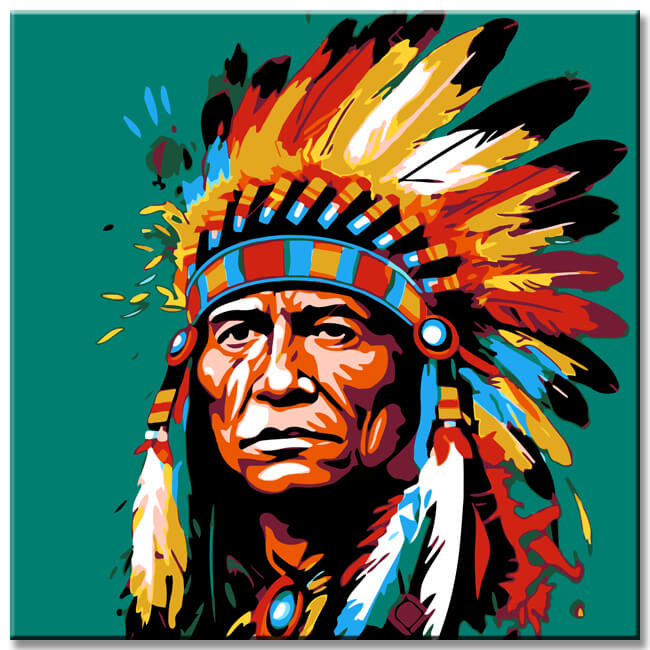 Indianer - Malen nach Zahlen