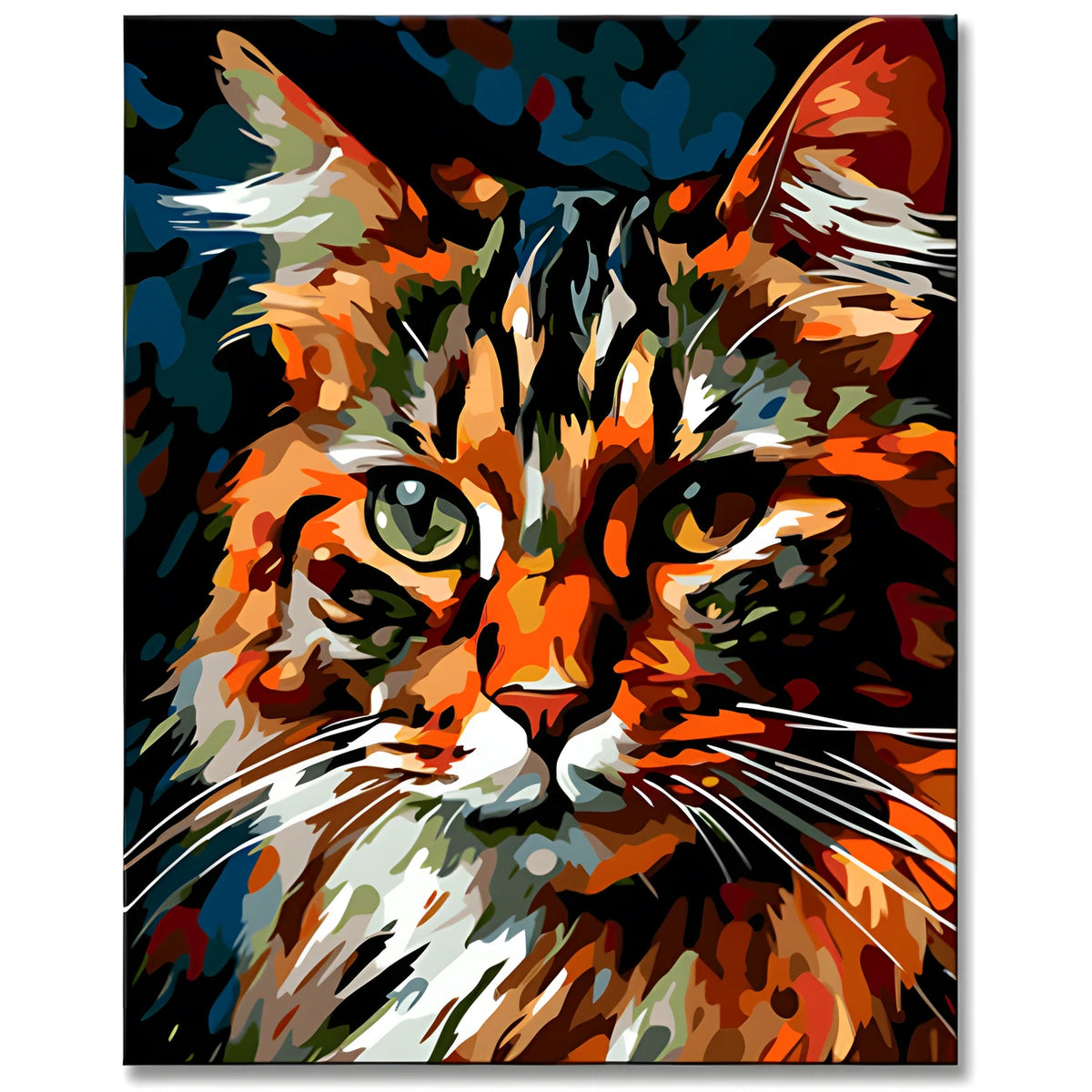 Norwegische Waldkatze im Picasso-Stil Malen nach Zahlen