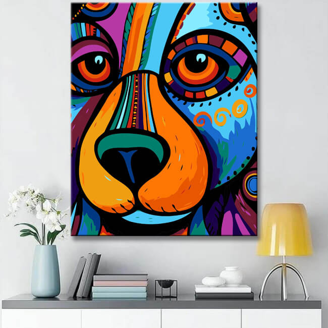Entdecken Sie unser Picasso-Stil Bärenportrait zum Malen nach Zahlen