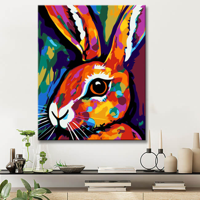 Malen Nach Zahlen - Kaninchen-Porträt im Picasso-Stil
