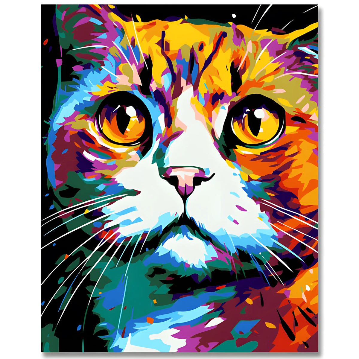 Malen nach Zahlen Scottish Fold Katze im Stil von Picasso