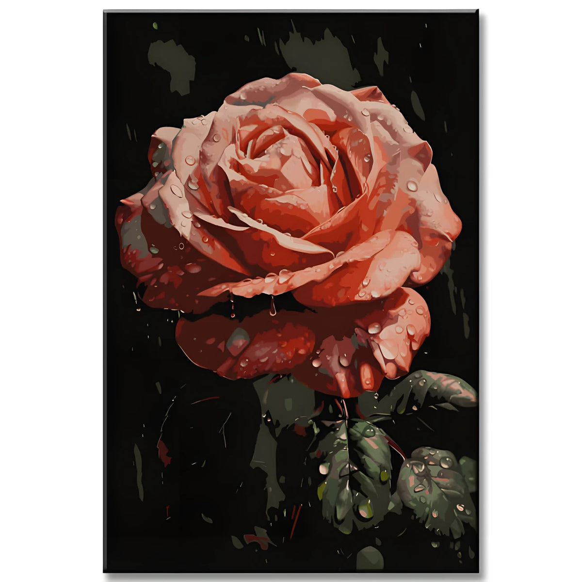 Regenbefeuchtete Rosen - Fotokunst- Malen nach Zahlen