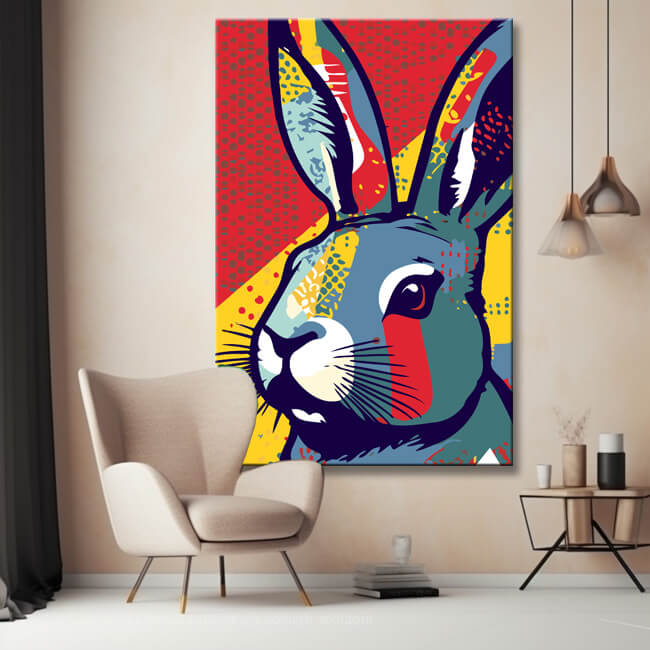 Verspielter Hase - Malen nach Zahlen