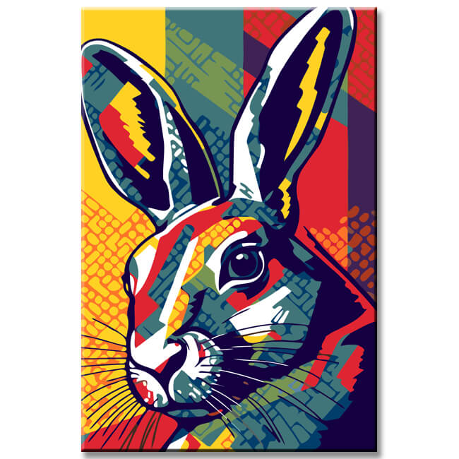 Verspielter Hase - Malen nach Zahlen