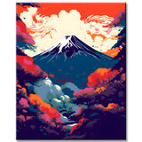 Malen nach Zahlen Bunter Mount Fuji