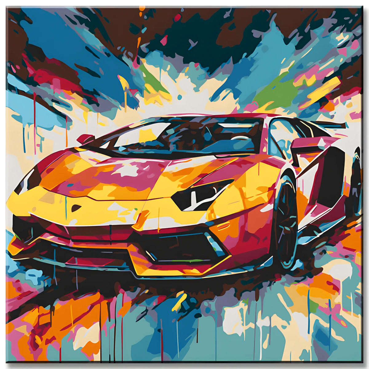 Lamborghini Modern Art Malen nach Zahlen