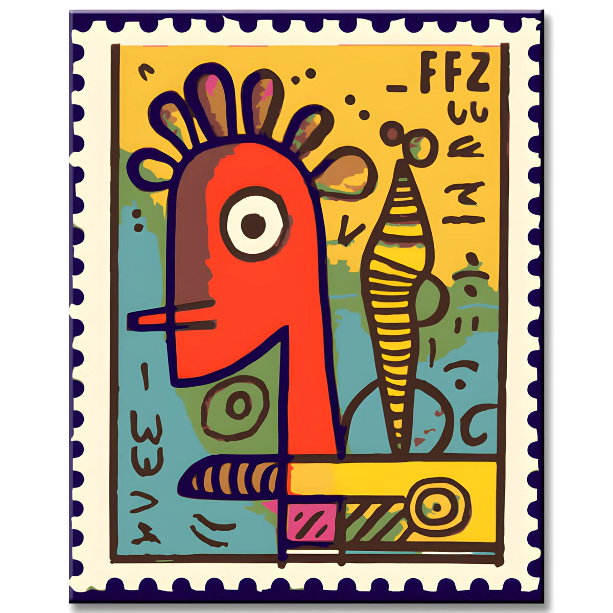 Post Briefmarke - Malen nach Zahlen